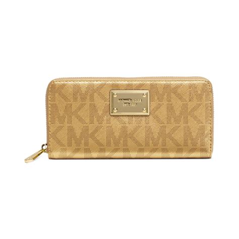 large continental michael kors zip around gold|michael kors leather continental.